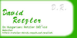 david retzler business card